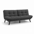Sofa rozkładana materiał tkanina poliestrowa ciemnoszara