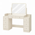 Toaletka z lustrem MDF Kremowy 120x40x75 cm