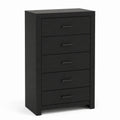 Czarna Komoda z 5 Szufladami 80x40x120 cm