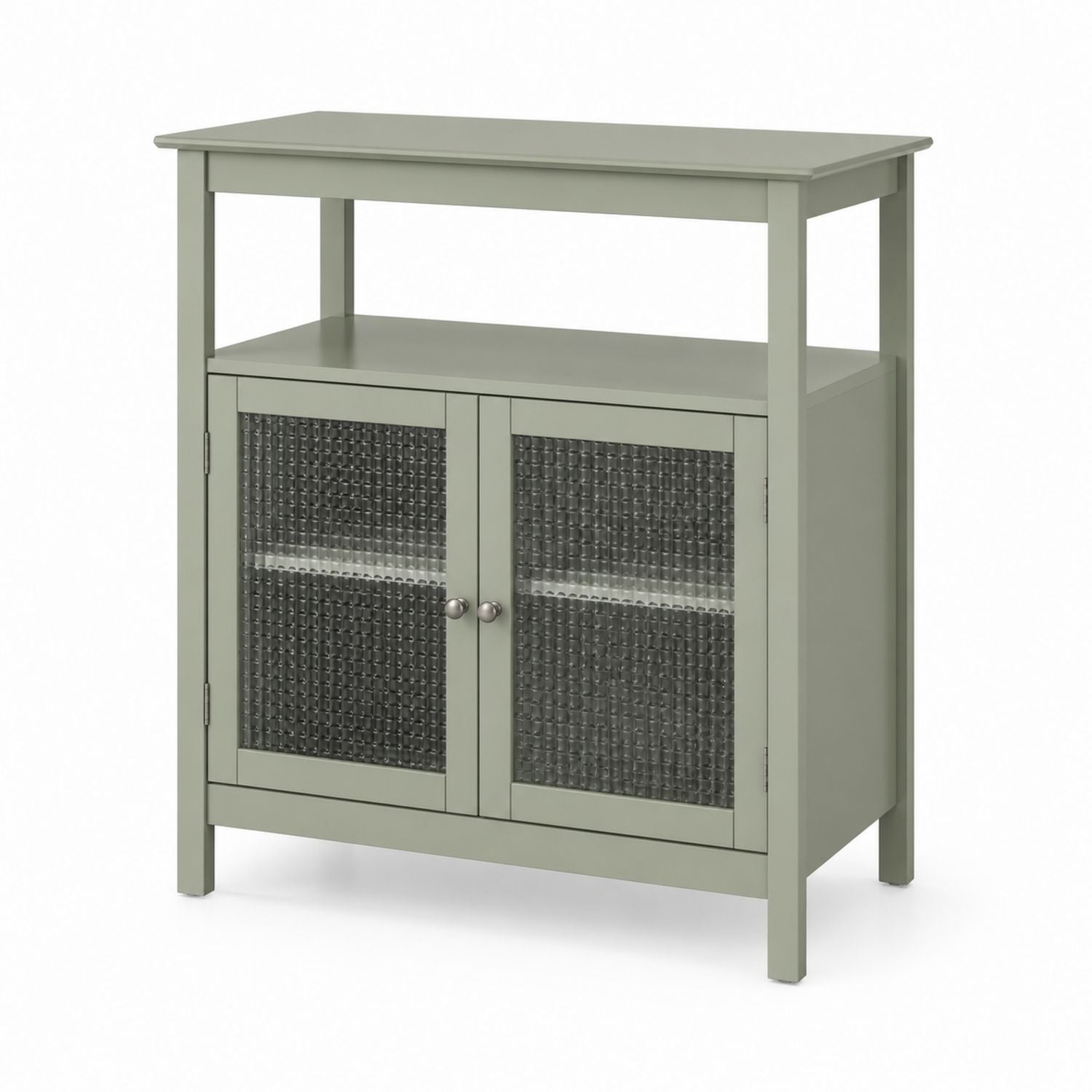 Kredens z MDF z hartowanym szkłem Zielony 90x35x80cm