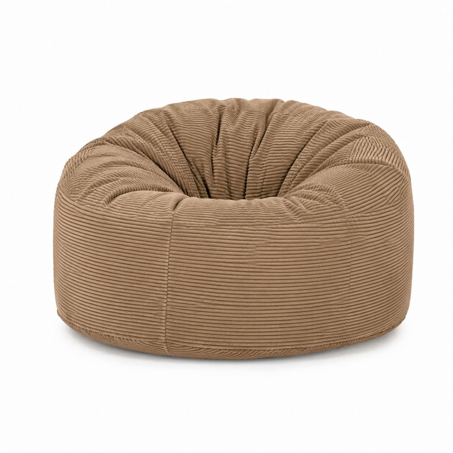 Fotel typu bean bag sztruksowy Beżowy 90 cm
