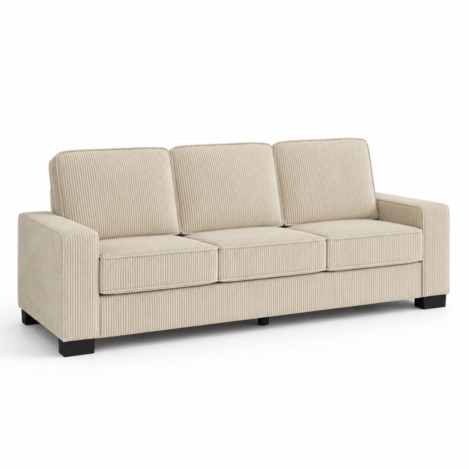 Sofa sztruksowa beżowa 220 cm