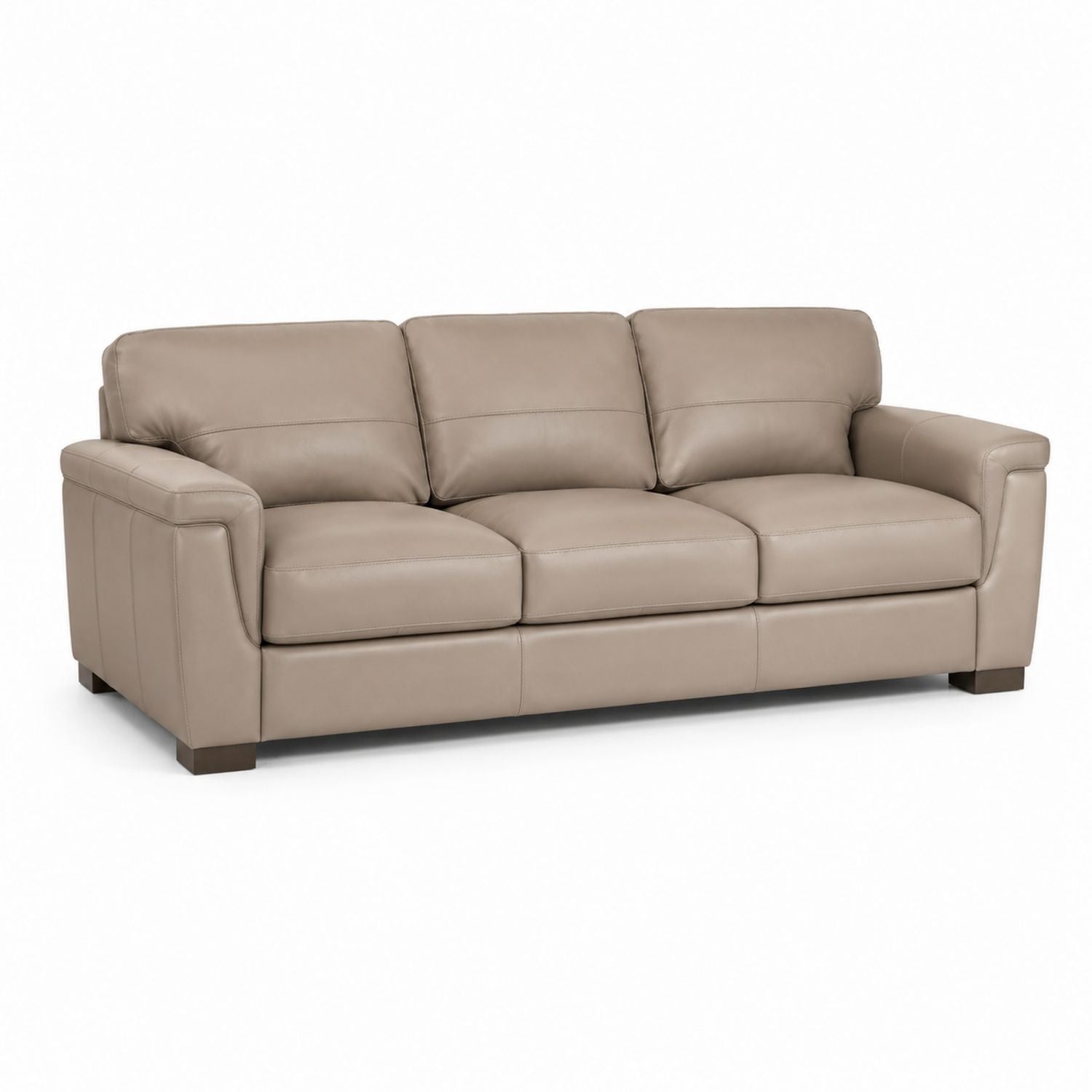 Sofa trzyosobowa skórzana 210 cm Beżowa