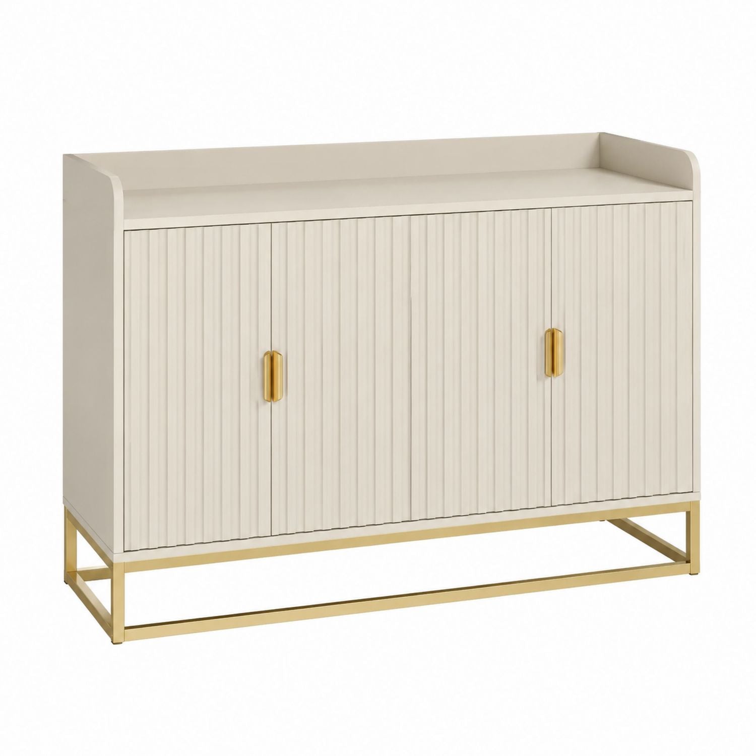 Kredens MDF z metalowymi detalami Beżowy/Złoty