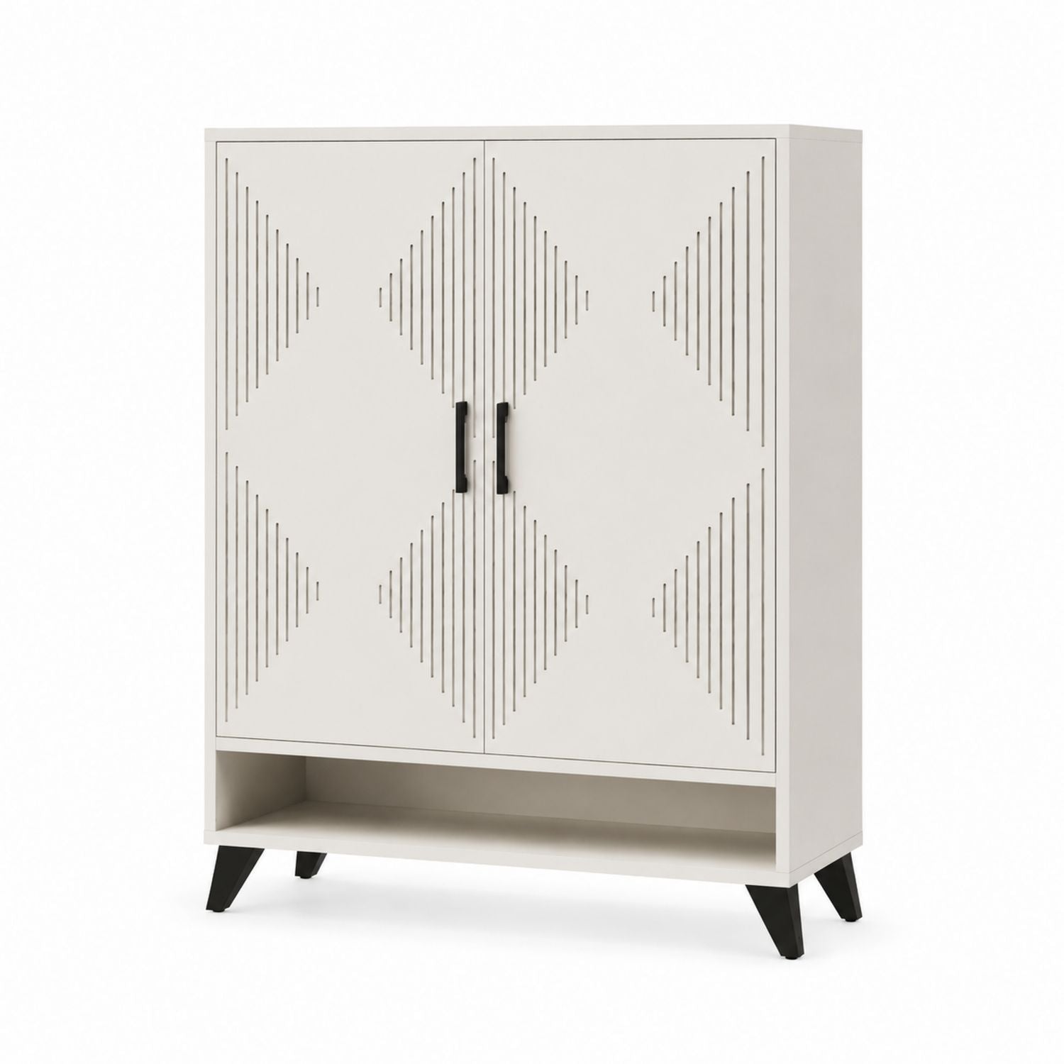 Szafka na buty drewniana biała 90x35x120 cm