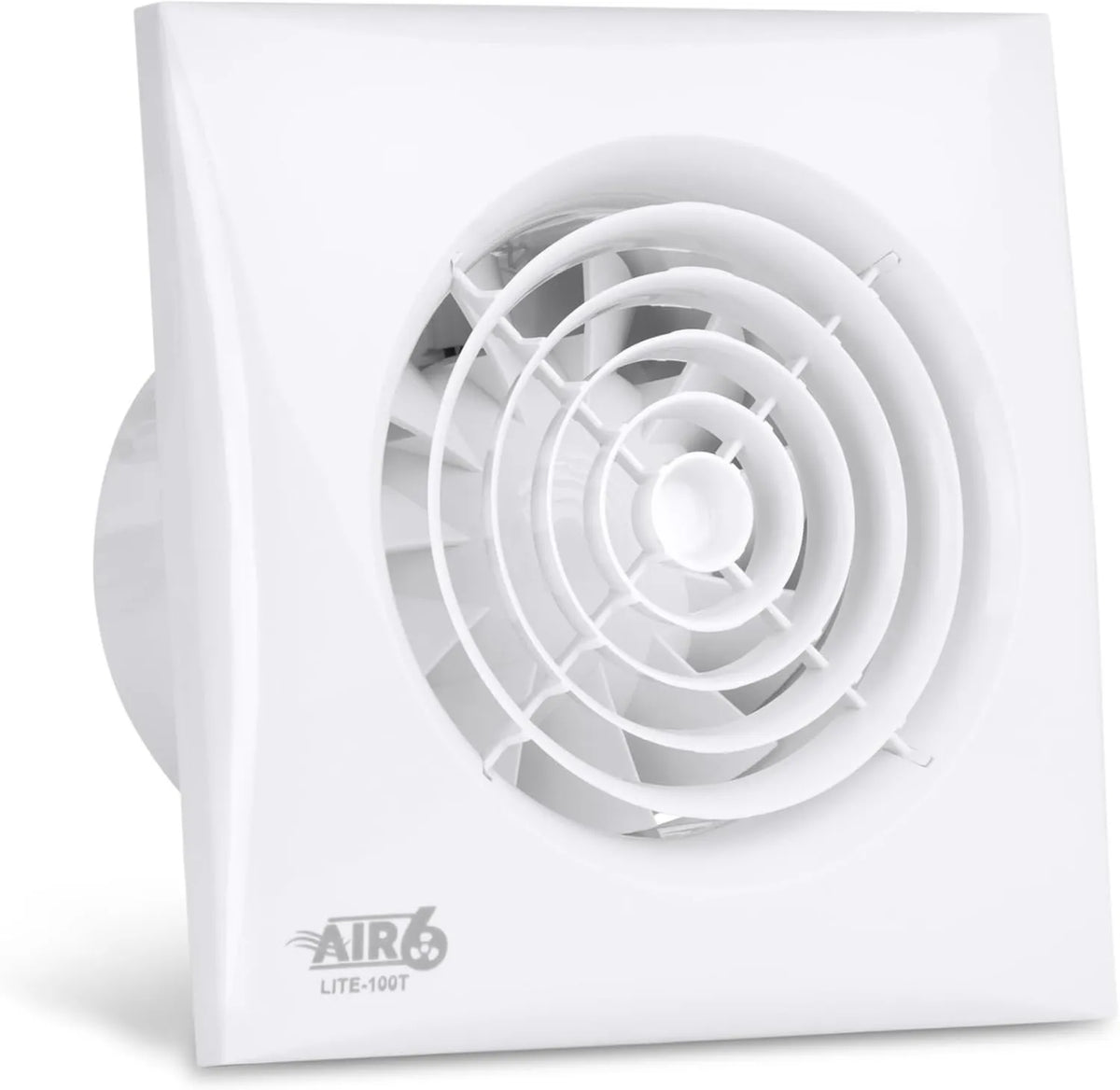 AIR 6, Wentylator, 95 m3 / h, 30 dB, AIR, minutnik, tłumik, biały, 100 mm zegar rury 100 mm biały