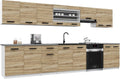 B BELINI GROUP, Produkt Kuchnia kompletna, Belini Italia 3 Meble Kuchnia liniowa 320 cm Oak Sonoma, wysokiej i niskiej jakości meble w tym, łatwy montaż