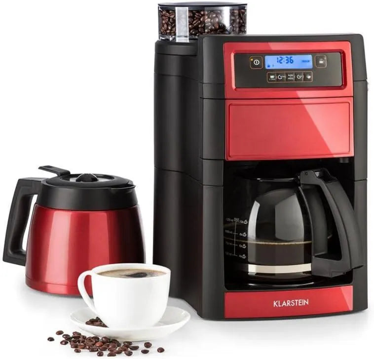 KLARSTEIN automatyczny ekspres do kawy, Elektryczny ekspres do kawy, 1000 W, licznik czasu, 10 Cups, 5 poziomów gładzenia