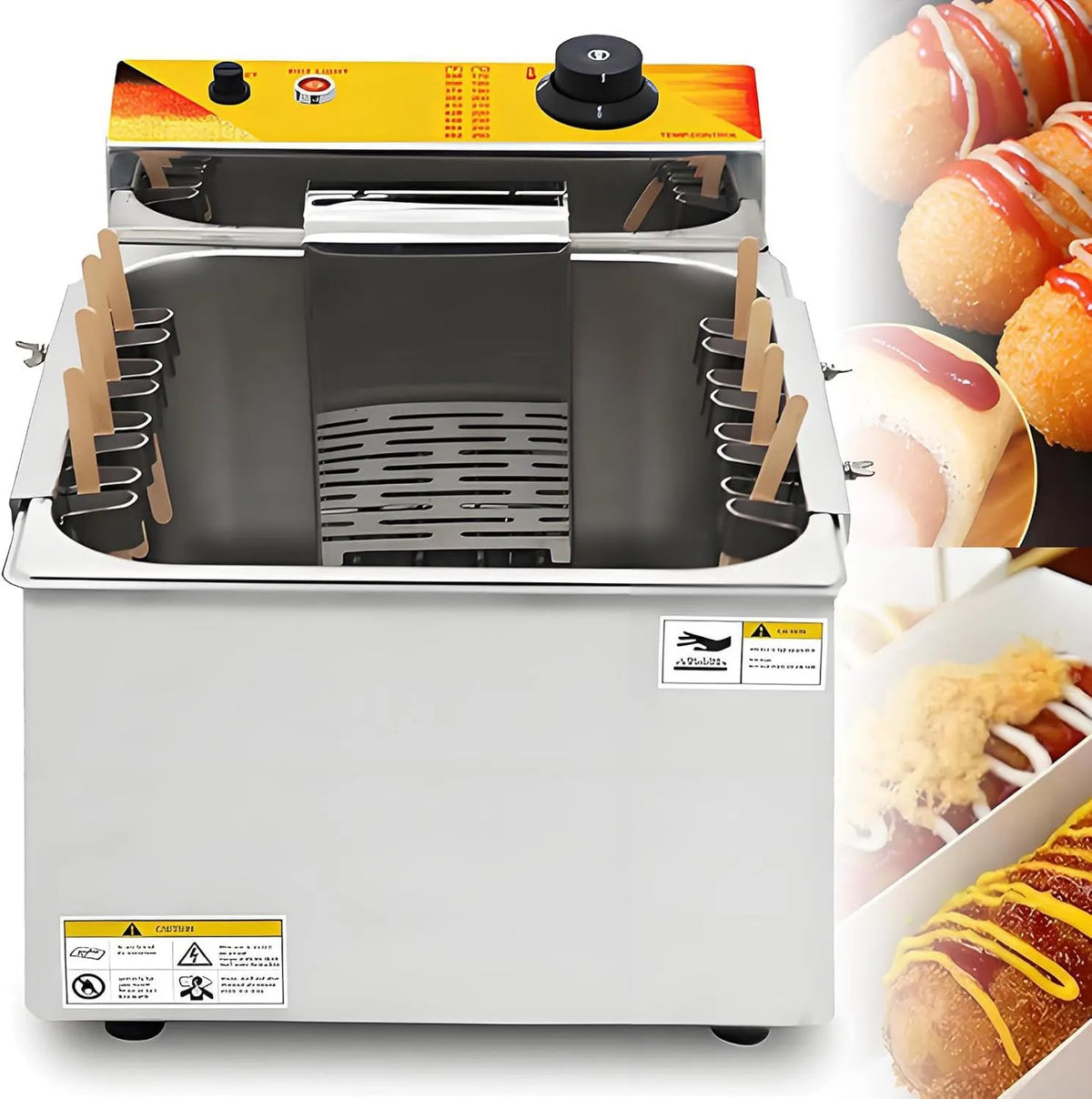 SHENGSHIYU, Maszyna, 12 l, 2, 5 KW, profesjonalny, 2 strefy temperatury, dla Hot Dogs Au Cheese