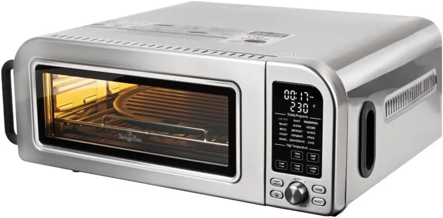 Berlinger Haus piec do pizzy, Piec elektryczny Pizza, 18 l, 2000 W, kompaktowy, czarny, cyfrowy wyświetlacz i płyta kamienna, 400°C