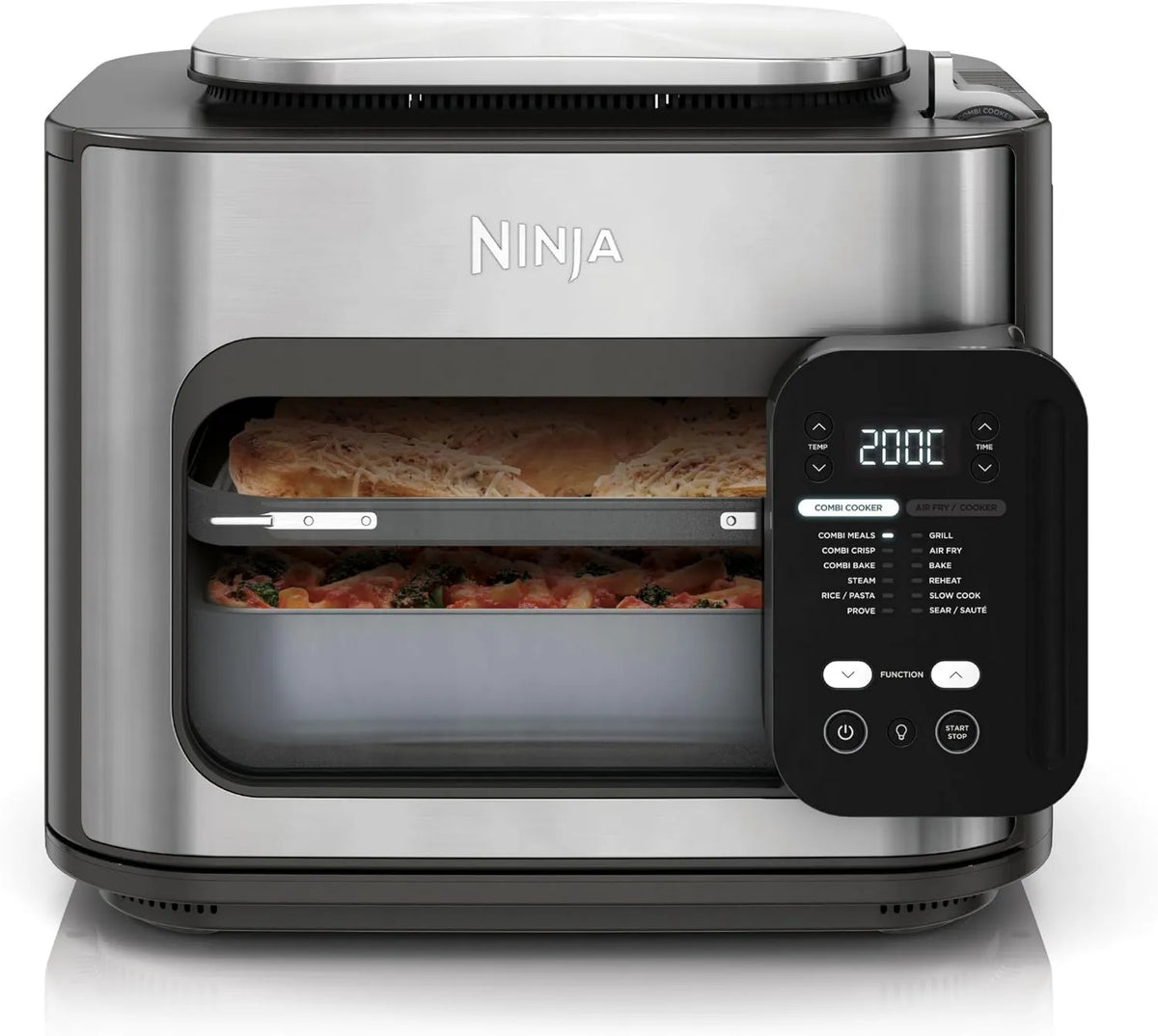 NINJA, 12- in-1 SFP700EU. Elektryczny piekarnik, 12 programów, szary, Posiłek wielkości rodziny w 15 minut *, 12 Funkcje gotowania, Combi 12- in-1 12-en-1