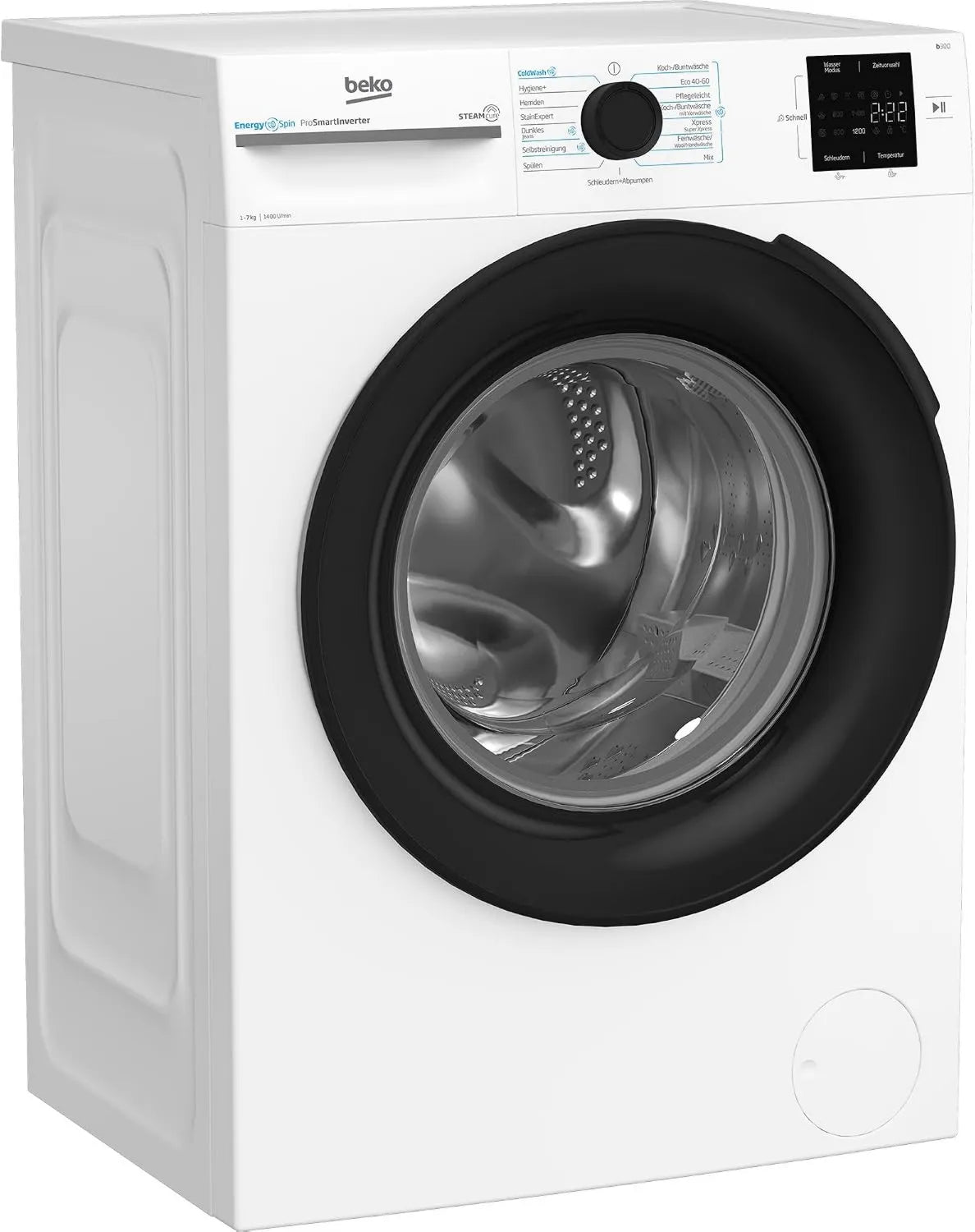 Beko BM3WFU3741X pralka, 84,5 x 60,0 x 49,6, pralka wolnostojąca, wybór wirowania 1400 obr./min, funkcja pary, higiena + nadaje się dla alergików